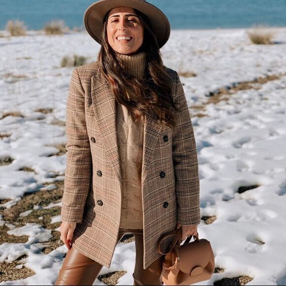 Mango Plaid Jacket Blazer new - Picture 10 of 12